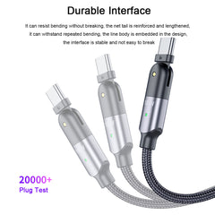 60W/100W Type-C Charging Cable C to C PP Braided Wire Support PD QC FCP Charging Protocol For Smartphone Tablet Laptop