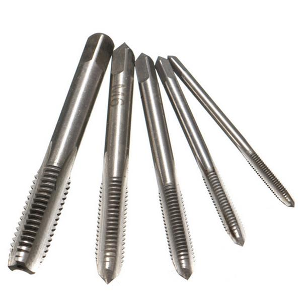 5pcs M3-M8 HSS Spiral Point Machine Screw Plug Tap Metric Straight Flute Thread Hand Tool