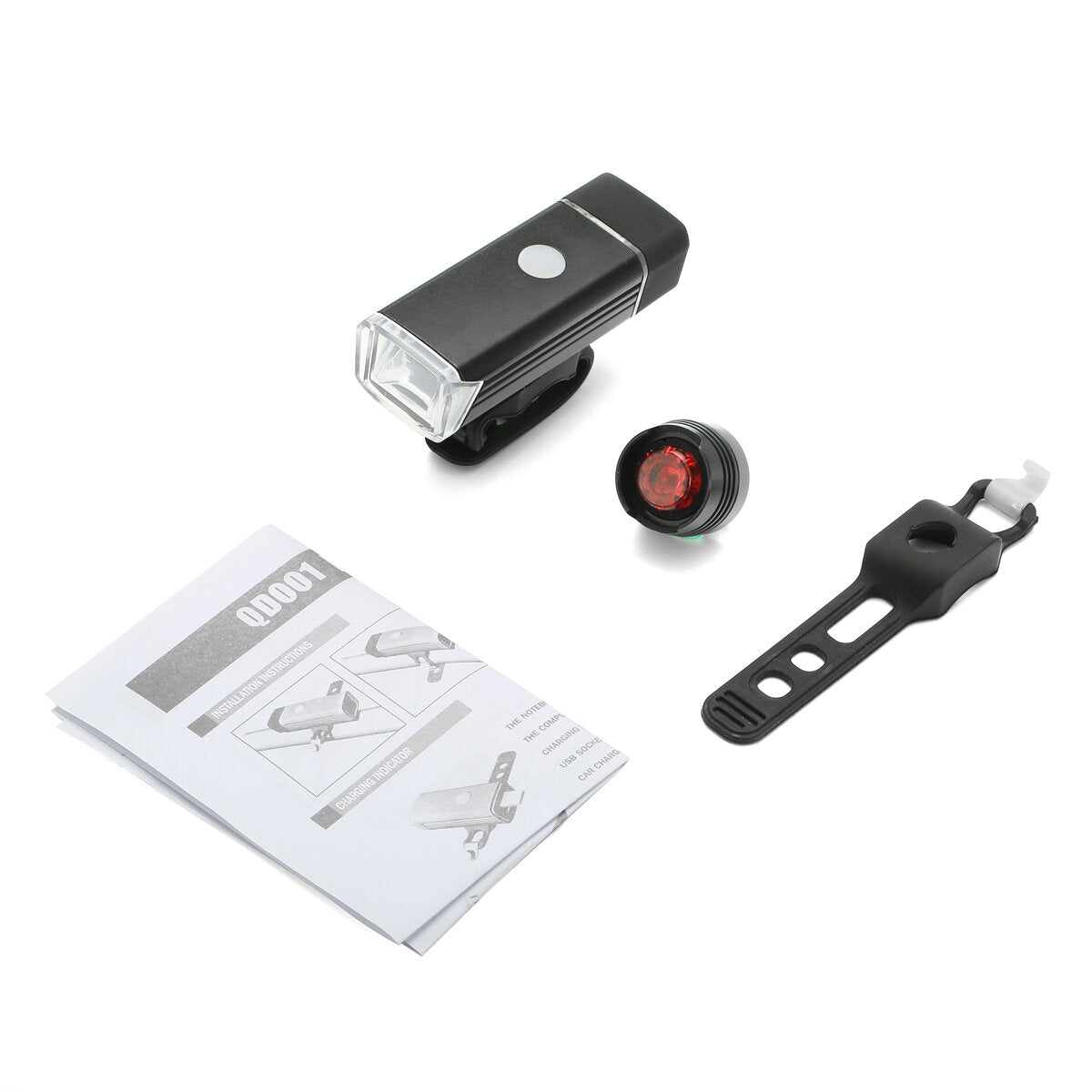 Bicycle Headlights Tail Lights Set Rechargeable Bicycle Light with USB Port Super Bright Portable Outdoor Cycling Bike Light