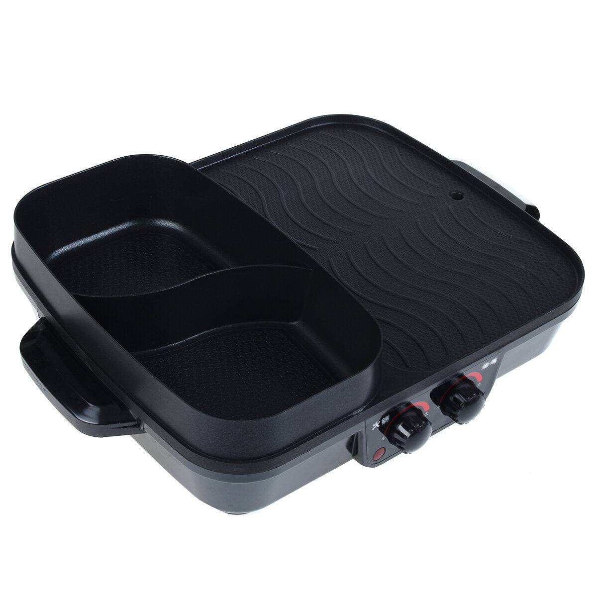 220V 1500W 2 IN 1 Electric Grill Pan Hot Pot Multi-function BBQ Frying Cook Grill Non-stick