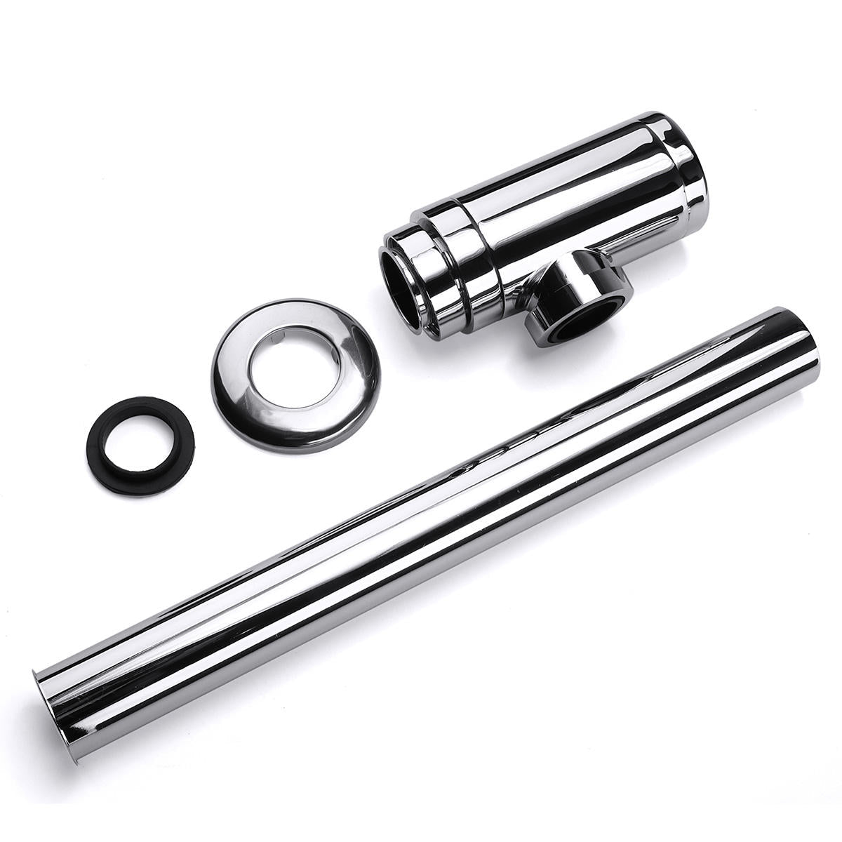 Standard 1-1/4'' Chrome Brass Round Bottle Waste Trap P-Trap Bathroom Basin Sink Pipe Cleaner