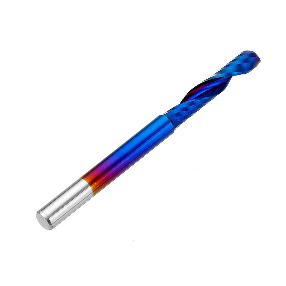10pcs 3.175 Shank Blue Coated Single Flute End Mill Spiral CNC Milling Cutter