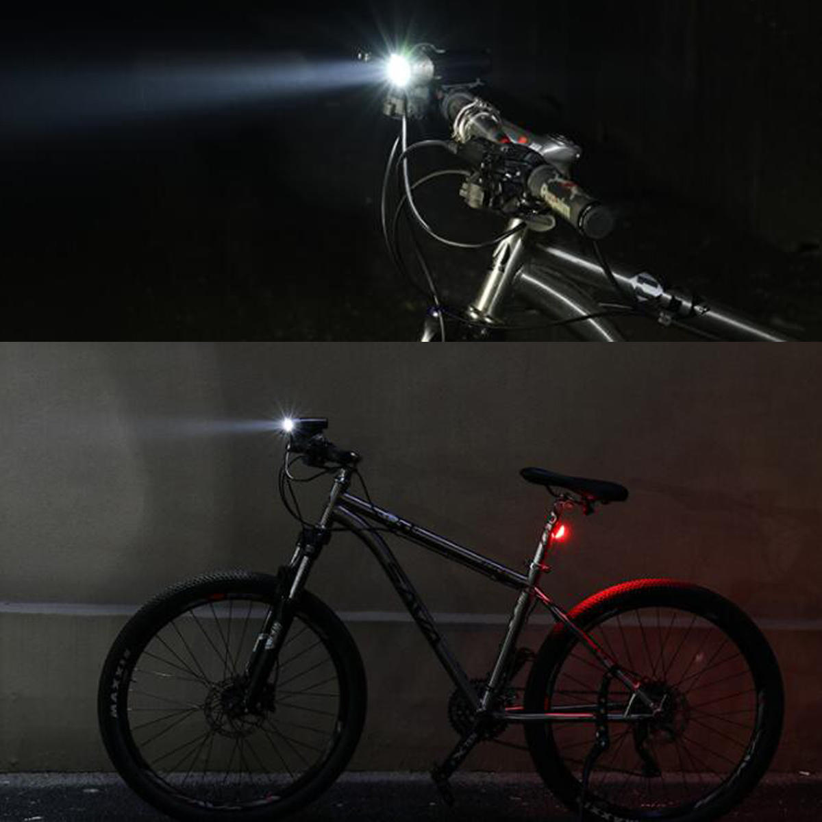 600LM Bicycle Light Cycling Light Bike Light Tail Light Set USB Rechargeable Motorcycle