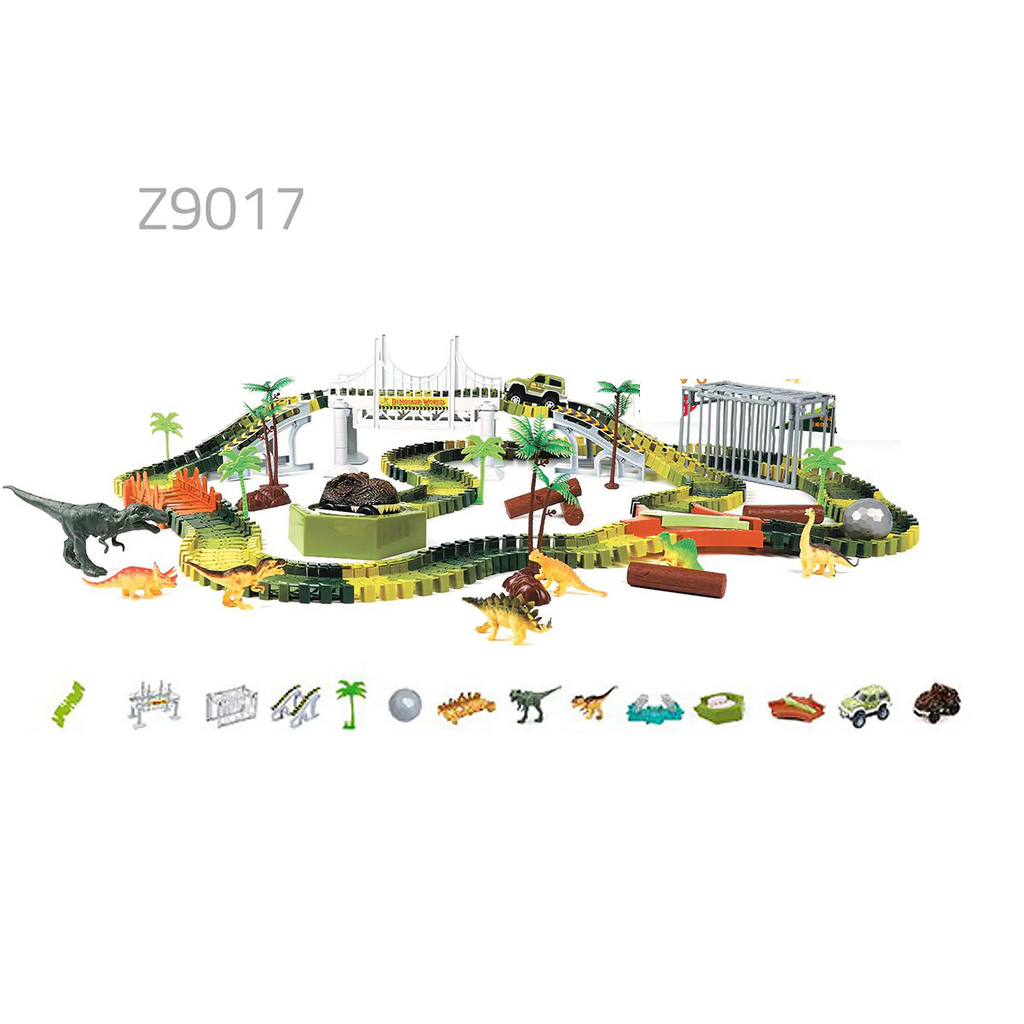 Dinosaur World Flexible Racing Car Track Toys Construction Play Game Educational Set Toy for Kids Gift