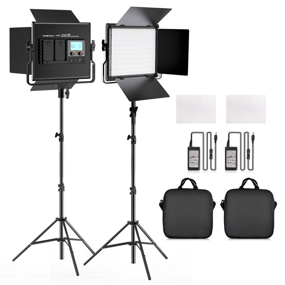 Bi-color 2 Set LED Video Light Kit Professional Camera Light Dimmable Fill Light Video with Tripod and Bag