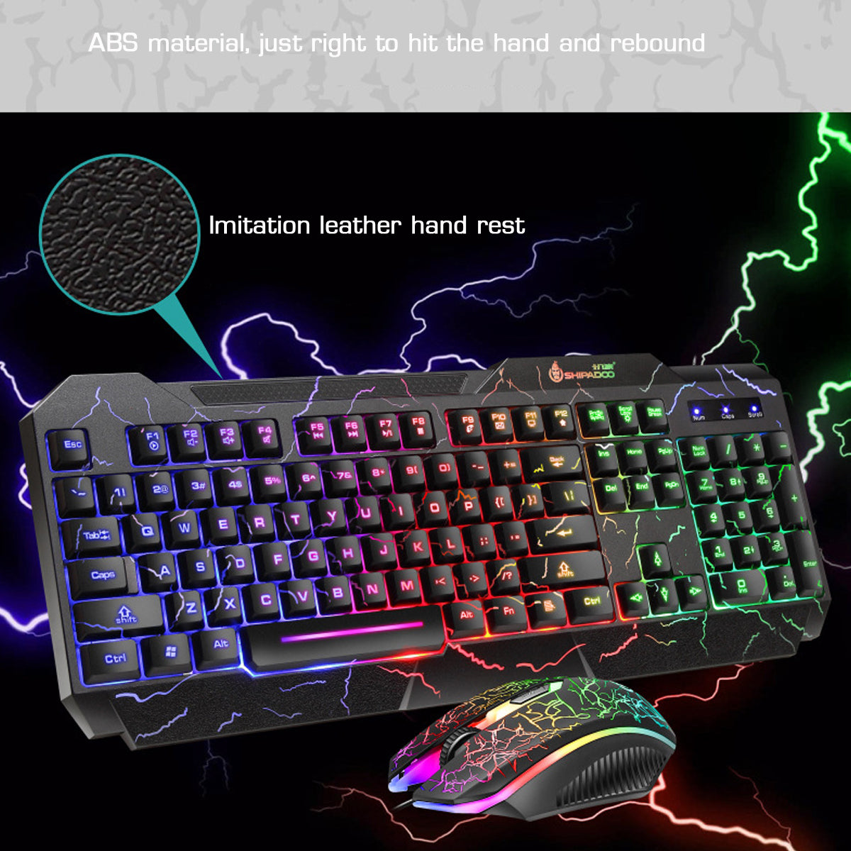 104 Keys Gaming Keyboard RGB Backlight Wired Mechanical Feeling Keyboard and 1600 DPI RGB Gaming Mouse