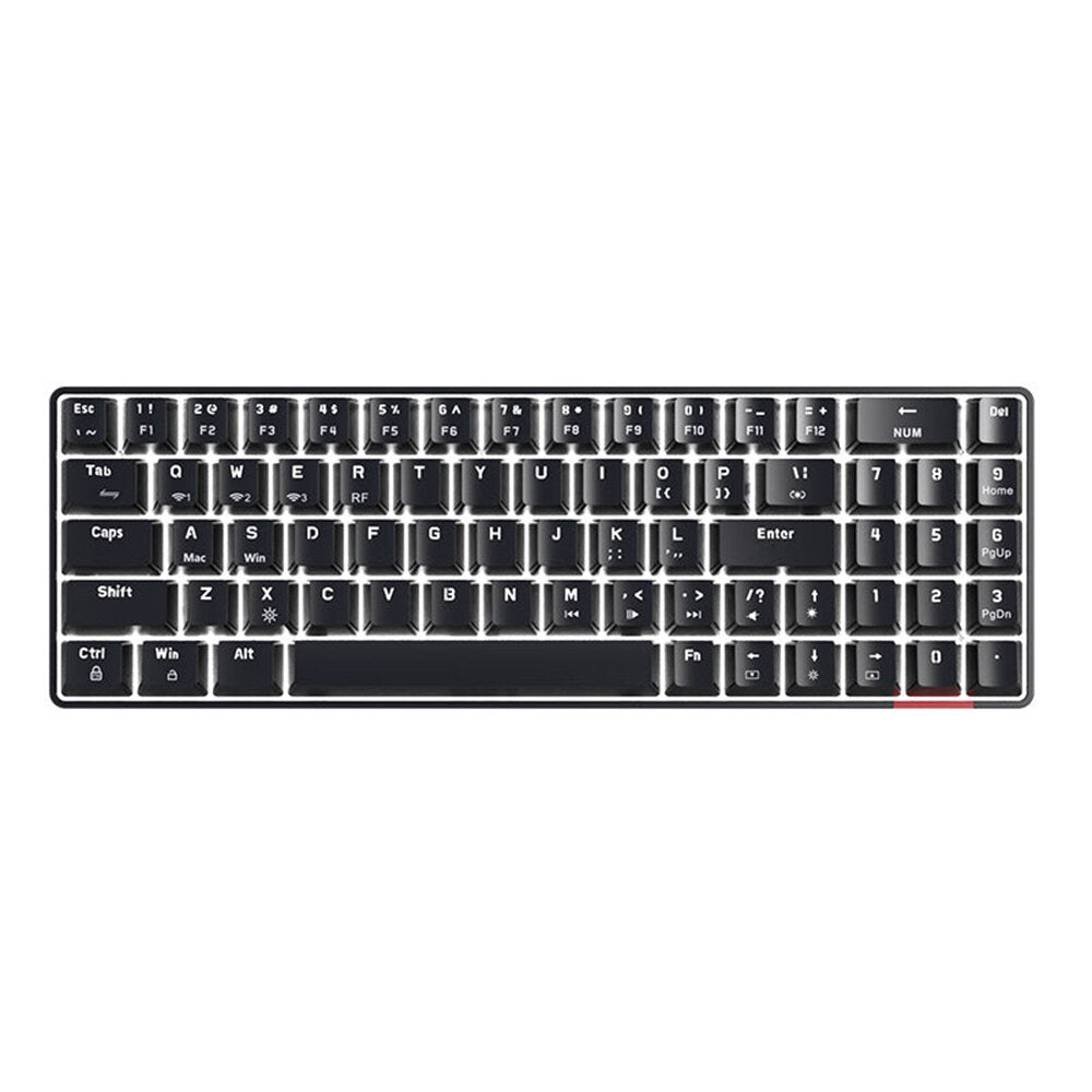 Mechanical Gaming Keyboard Translucent Keycaps Triple-Mode With Musical Rhythm RGB Backlit