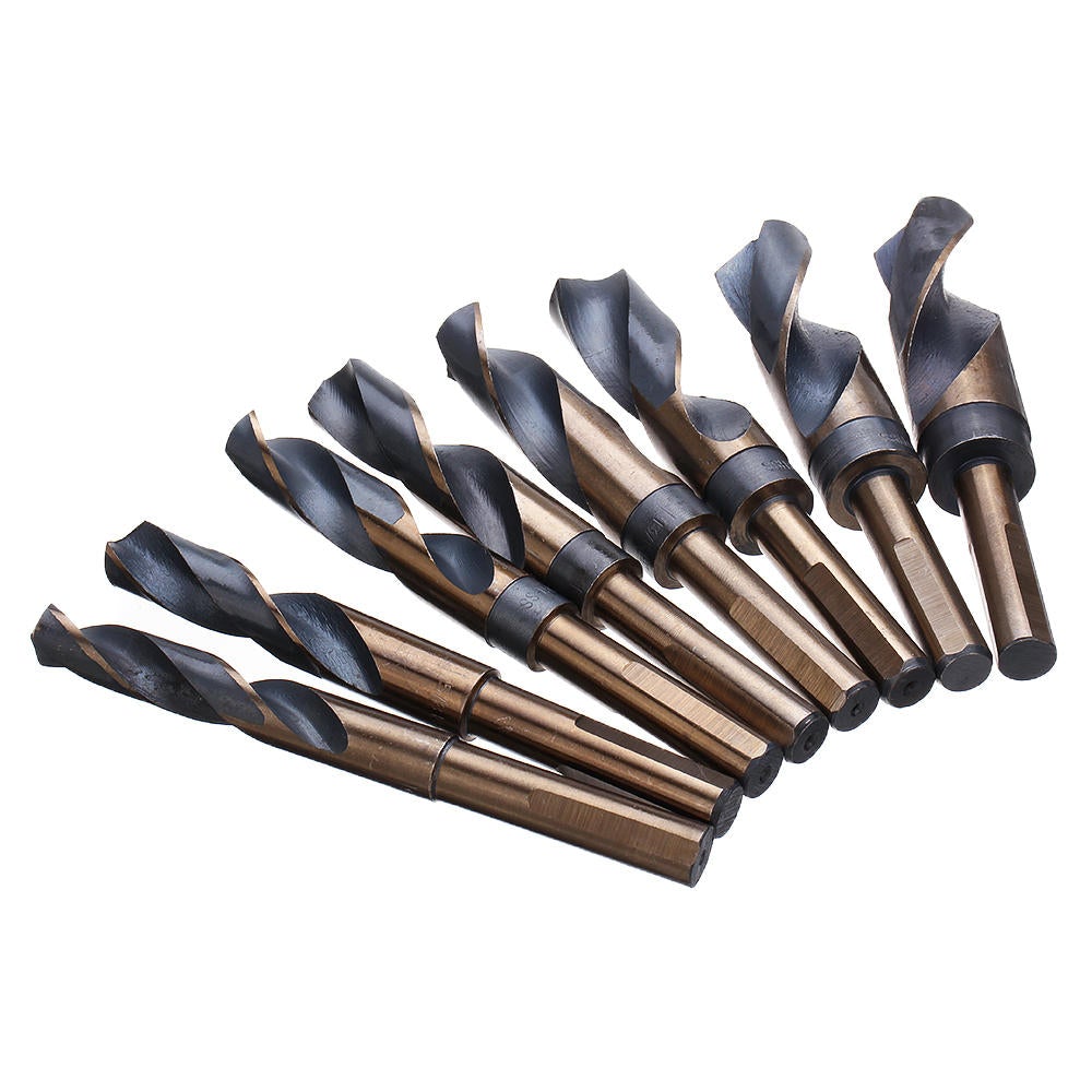 8pcs 1/2 Inch Shank HSS 4241 Twist Drill Bit Set 9/16 to 1 Inch Twist Drill for Wood Metal