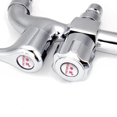 Wall Mount Single Cold Washing Machine Faucet 1/2'' Double Spouts 2 Handles Water Tap Garden Bathroom Bidet