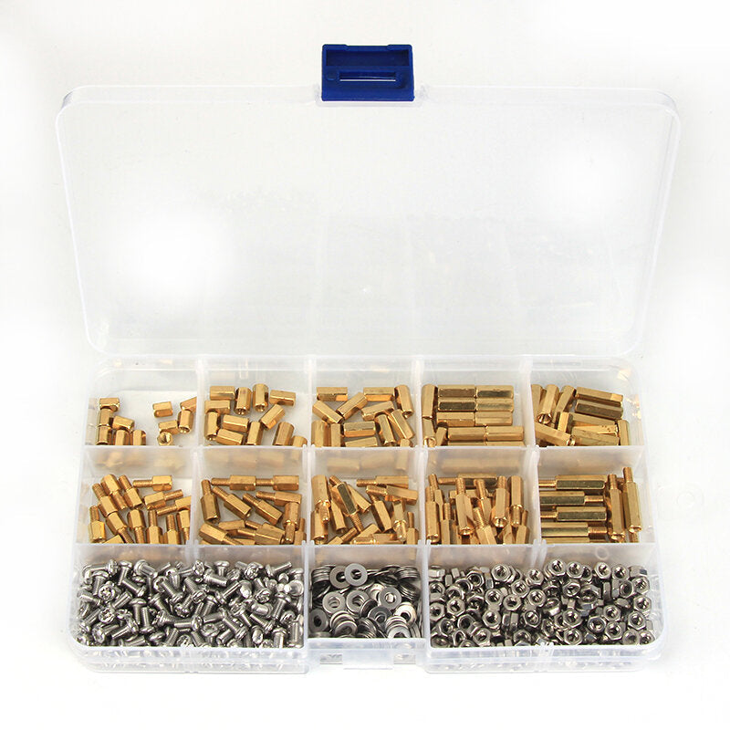 M3BH6 750Pcs M3 Brass Male-Female Hex Column Standoff Support Spacer Pillar 304 Stainless Steel Bolt And Cross Screw Nut Assortment for PCB Board
