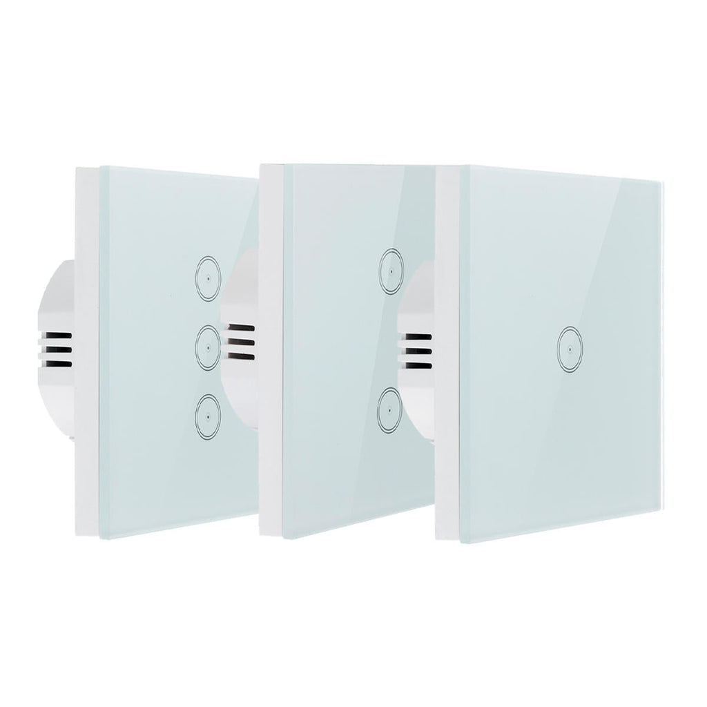 WIFI Smart Voice Control Glass Panel Switch EU Plug Waterproof Glass Touch Screen Support Alexa Google1/2/3 Gang Timer Switch