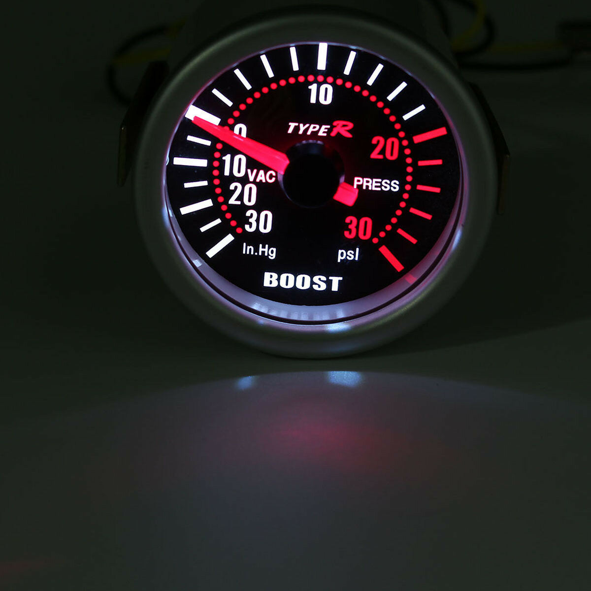 2" 52mm Universal Turbo Boost Gauge Meter Carbon Fiber holder Smoke Face PSI