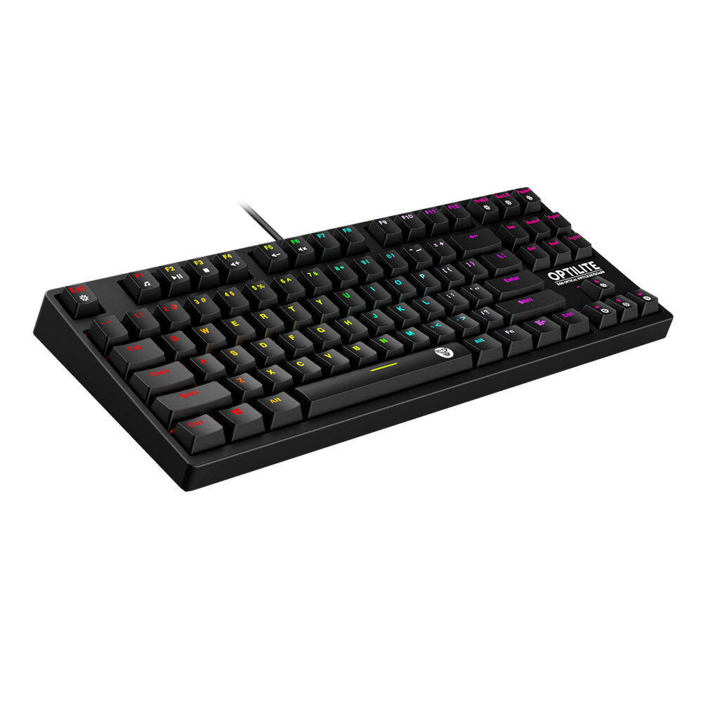 87 Keys Mechanical Keyboard Wired Ergonomic USB Optical Switch RGB Backlit Gaming Keyboard for Computer Laptop PC