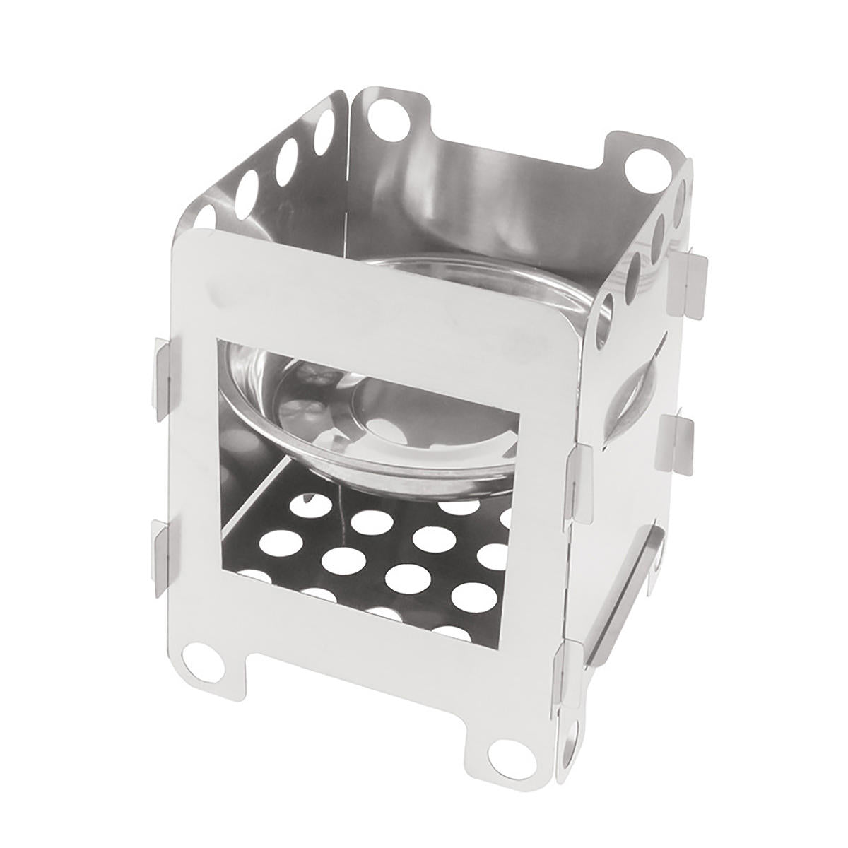 Outdoor Portable Wood Cooking Stove Stainless Steel Picnic BBQ Burner Furnace Camping Hiking