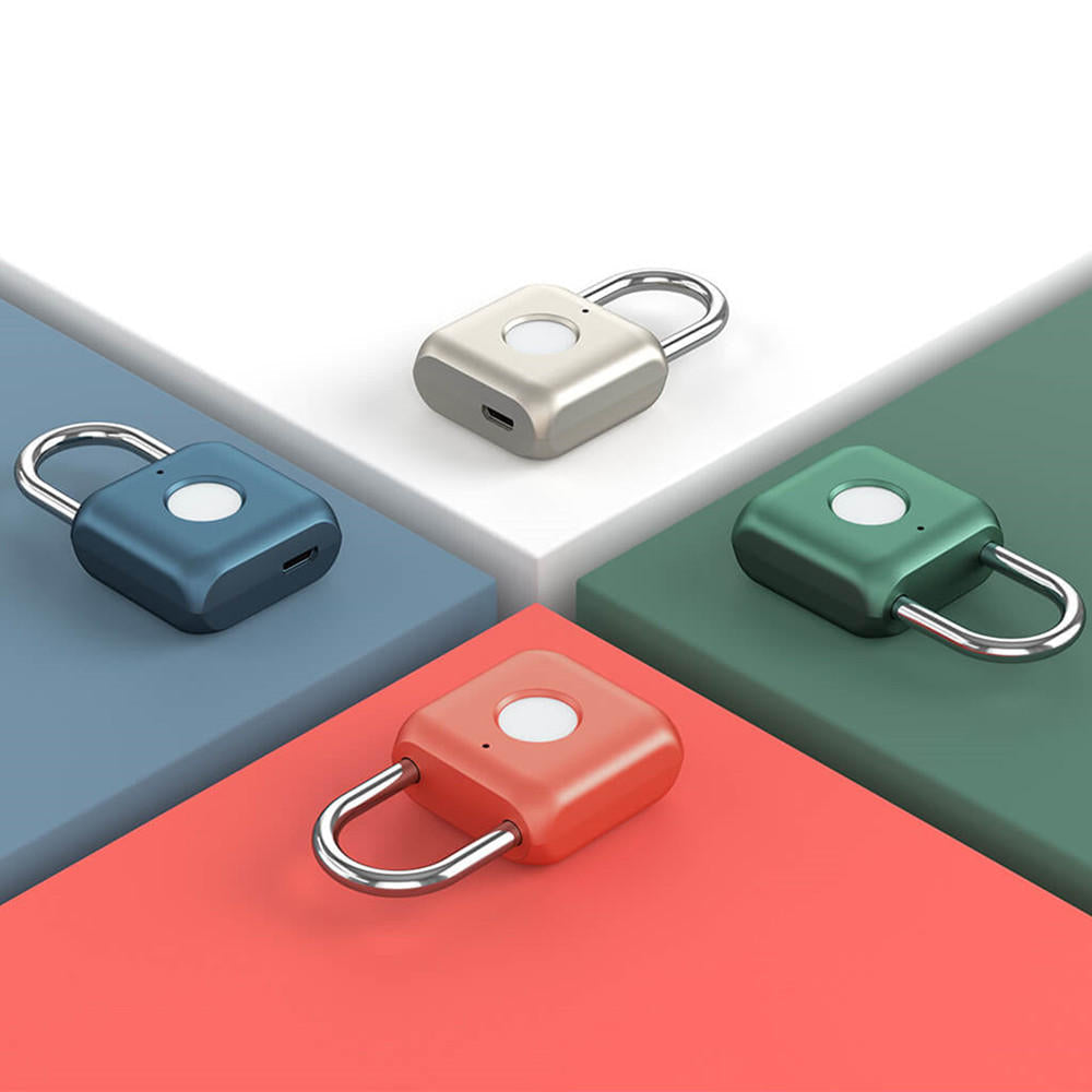 USB Rechargeable Smart Fingerprint Padlock Door Lock Waterproof Keyless Anti Theft Travel Luggage Drawer Safety Lock from
