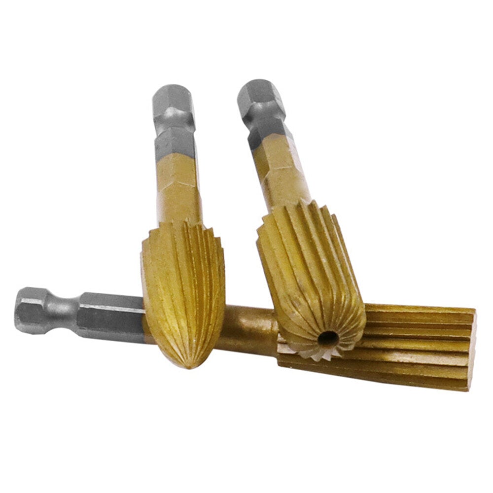 5pcs 6.3mm Hex Shank HSS wood working Rotary File Electric Grinding Head For Wood Carving Peeling