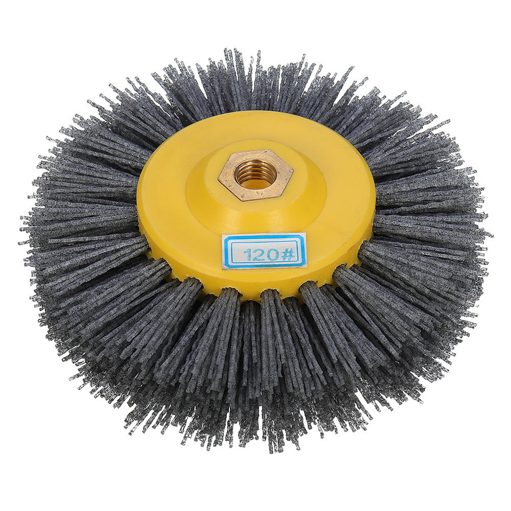 150x40mm M14 Wire Drawing Wheel Brush 80/120/180/320 Grit Drum Burnishing Polishing Wheel