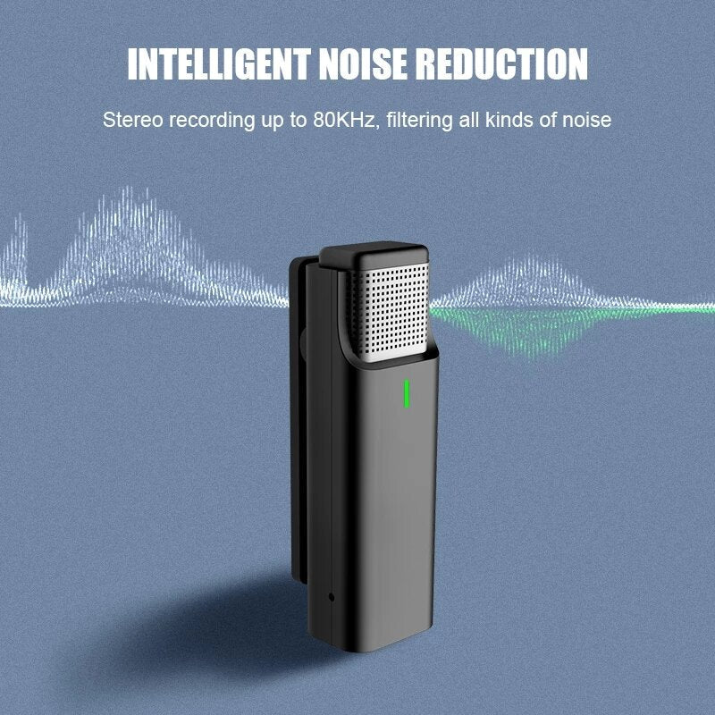Wireless Lavalier Microphone with Charging Compartment 2.4GHz 300m Range Mic for Recording Vlog Youtube Live