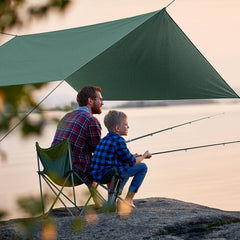 275*275CM Camping Tarp Made Of 420D Oxford Cloth Sunshade UV Protection Lightweight Shelters With 6 Aluminum Ground Studs&6 pieces of 3m Buckle Rope