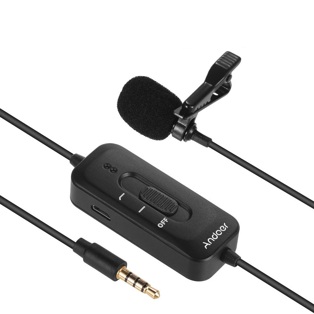 Omani-directional Clip-on Lavalier Microphone 3.5mm Plug Condenser Mic