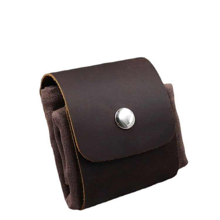 Portable Outdoor Foraging Bag Fruit Picking Pouch Collapsible Berry Puch Storage Leather Bushcraft Canvas Bag Hiking Camping