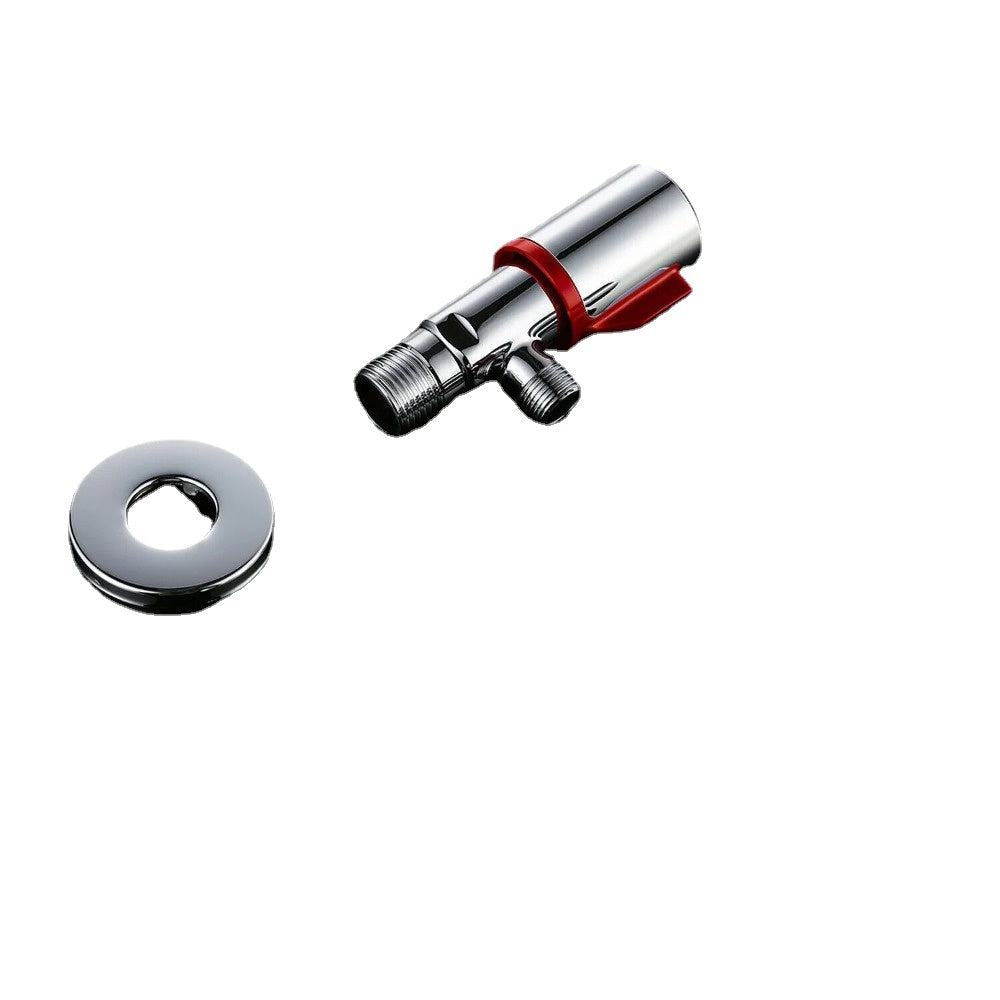 Universal Copper Angle Valve Shower Diverter Hot Cold Water Adapter for Bathroom/Kitchen/Toilet Faucet