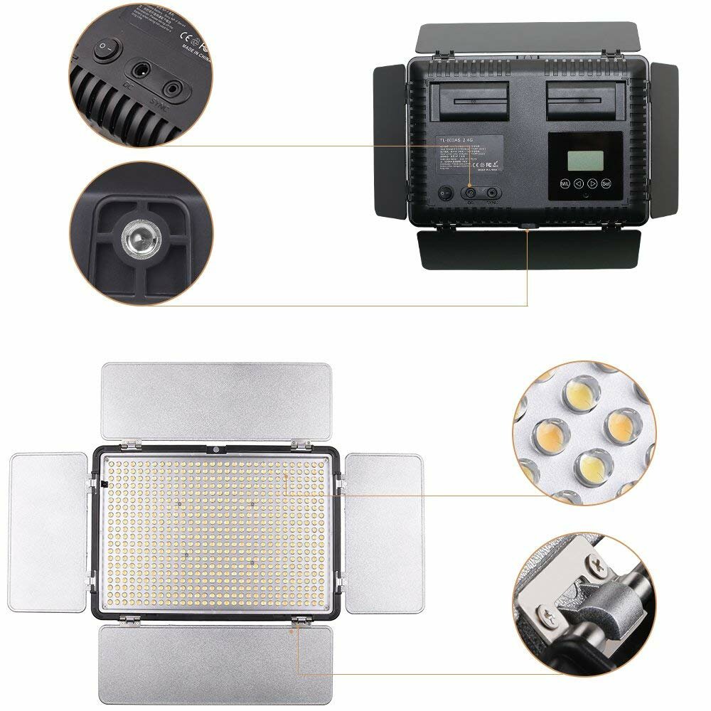 LED Video Light 3 in 1 Kit Photography Lighting Bi-color Photo Lamp Dimmable 3200K/5600K Studio Lamps