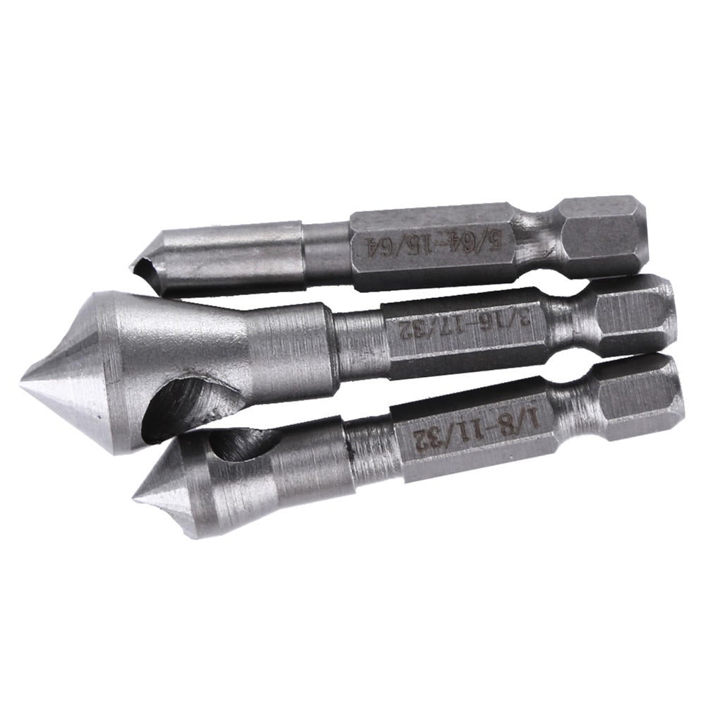 3pcs Countersink Drill Bit HSS Deburring Drill Bit Metal Tool