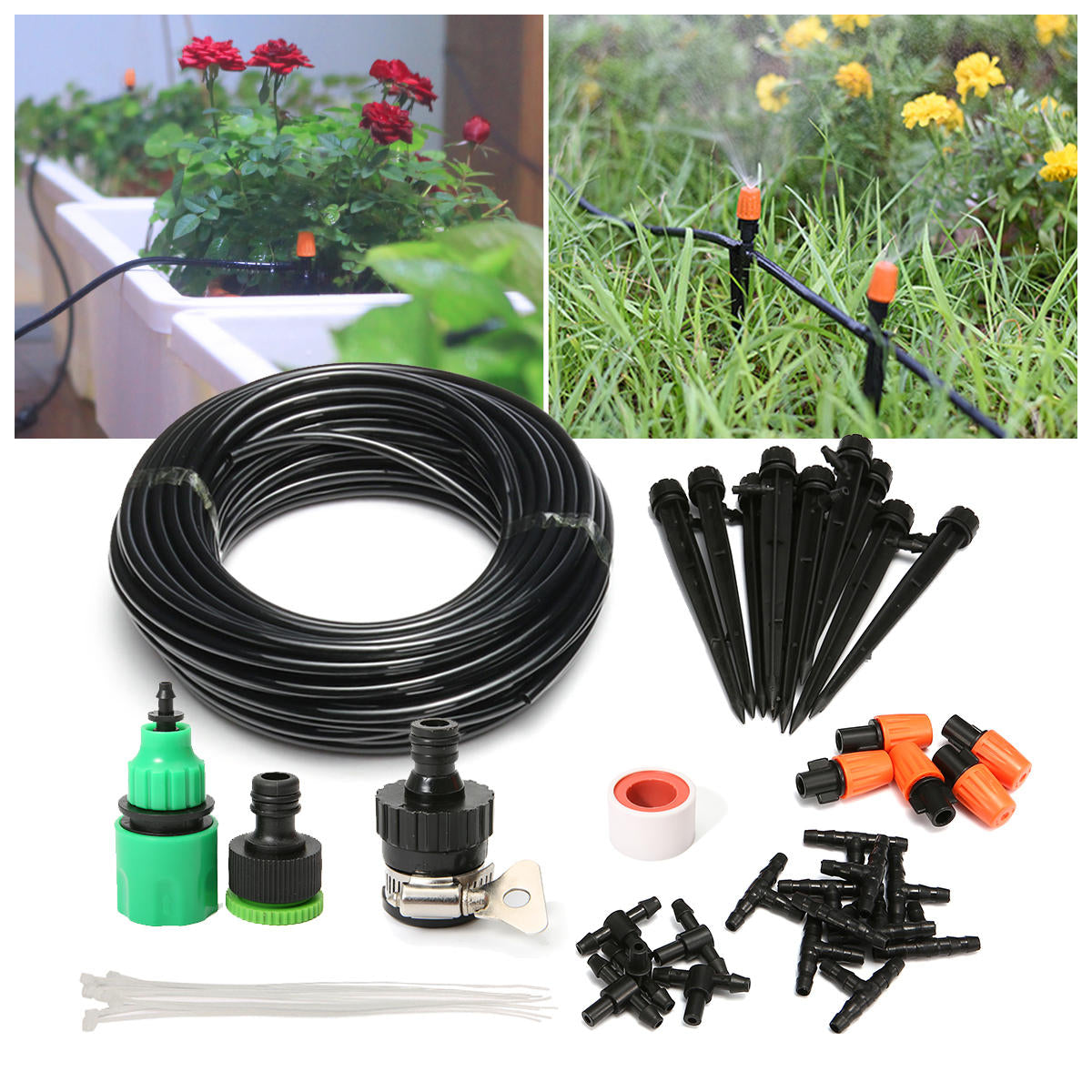 Micro Irrigation Drip System Watering Drip Irrigation DIY Irrigation Reducing Tee Orange Spray Nozzles Spray Nozzles Irrigation Kits