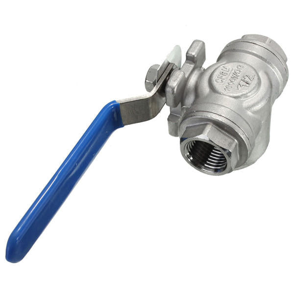 G1/2inch Female Thread 3-Way L-Port Stainless Steel Ball Valve
