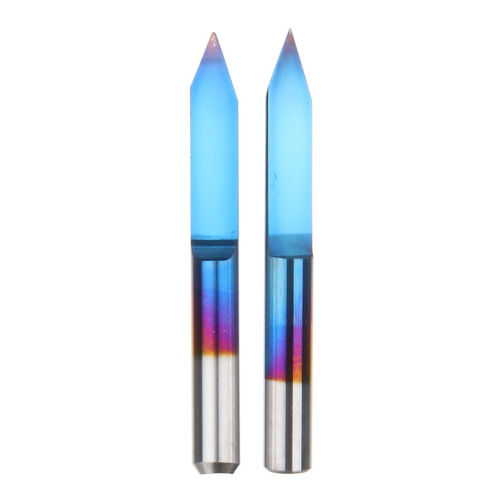 10pcs 0.1mm 0.2mm 40 Degree Engraving Bit Blue Nano Coated Carbide Flat Bottom PCB Engraving Bit CNC Router Tool