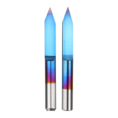 10pcs 0.1mm 0.2mm 40 Degree Engraving Bit Blue Nano Coated Carbide Flat Bottom PCB Engraving Bit CNC Router Tool