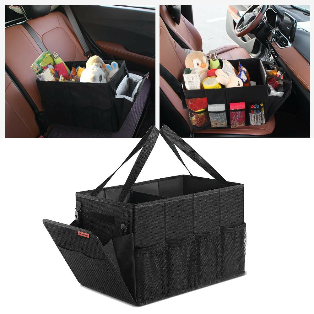Black Car Storage Box Trash Storage Box 2 in 1 40*27*27cm