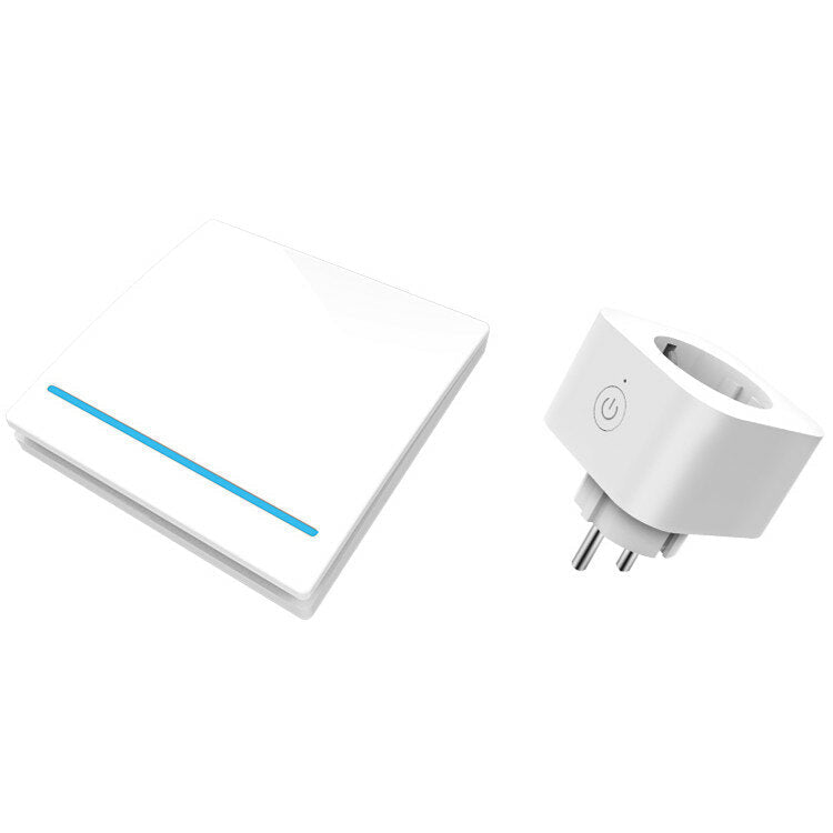 2 in 1 433Mhz Smart EU Plug Wall Switch AC 85-240V Smart Wall Smart Switch APP Vioce Control Work With Amazon Alexa The Google Assistant