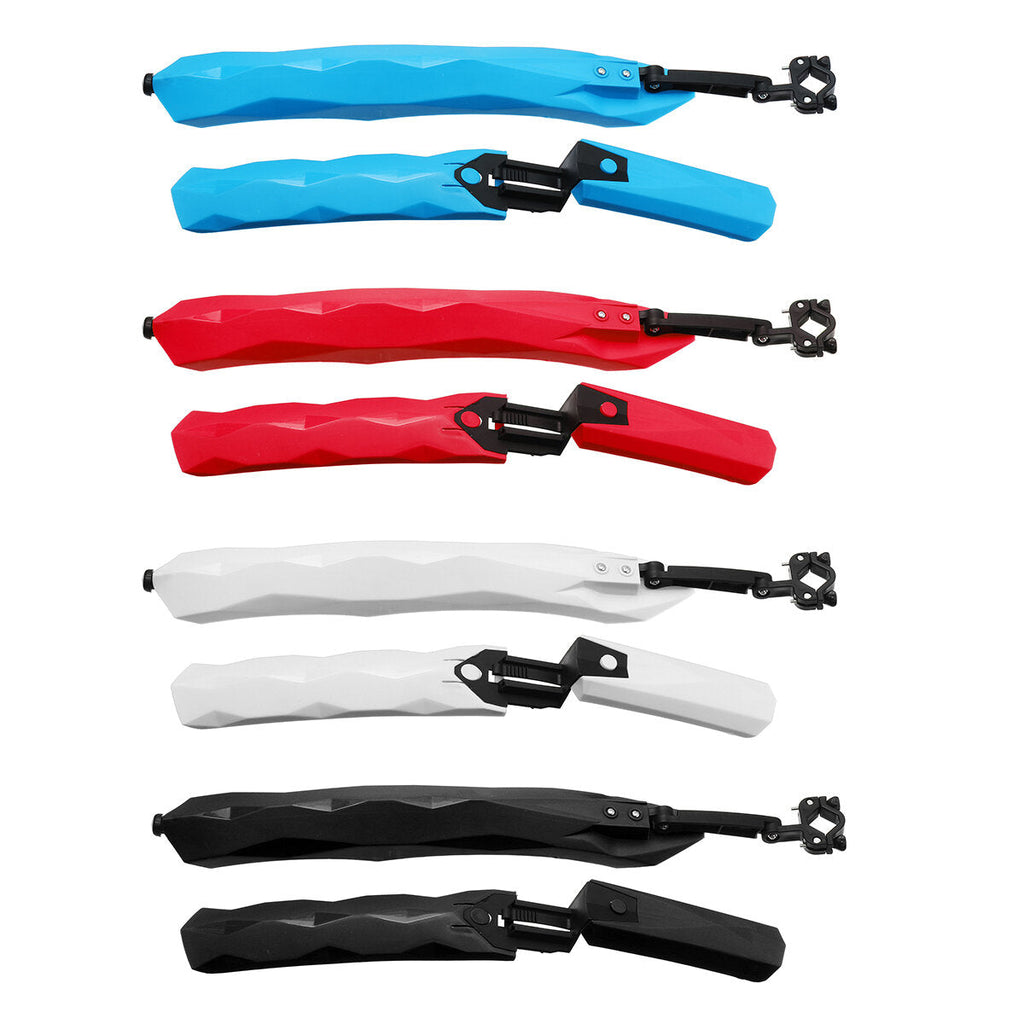 2PCS Cycling Mountain Bike Bicycle Front + Rear Fender Removable With LED Taillight Mudguard Road