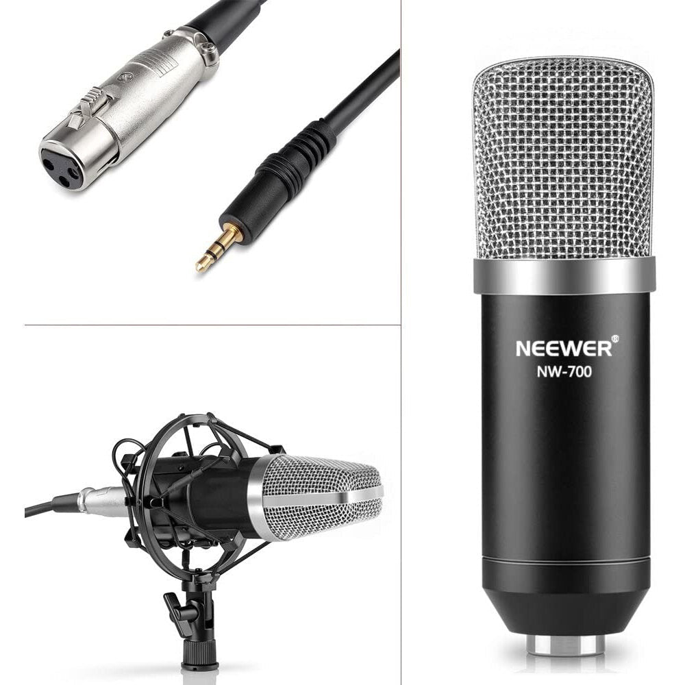 Studio Condenser Microphone Kit for PC Karaoke Youtube Professional Recording Live Broadcast with Stand