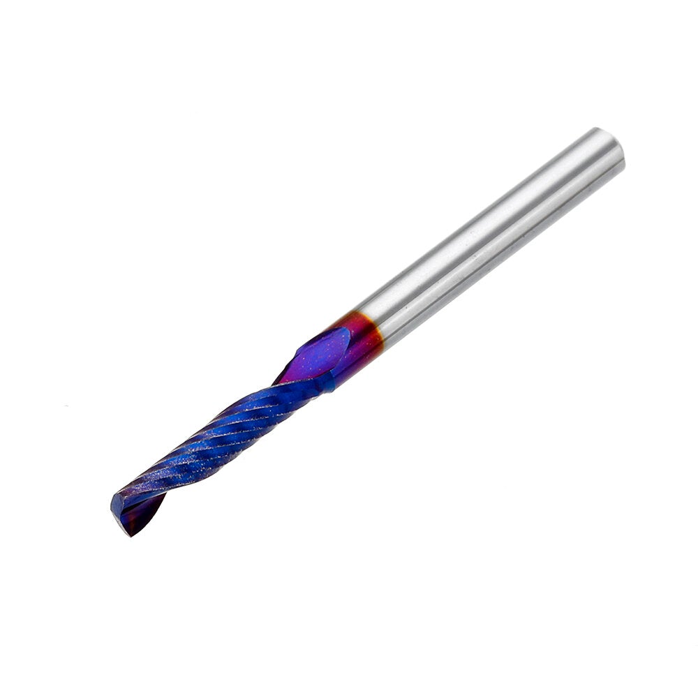 10pcs 3.175 Shank 2.5mm Blue Coated Single Flute End Mill Tungsten Carbide Spiral CNC Milling Cutter