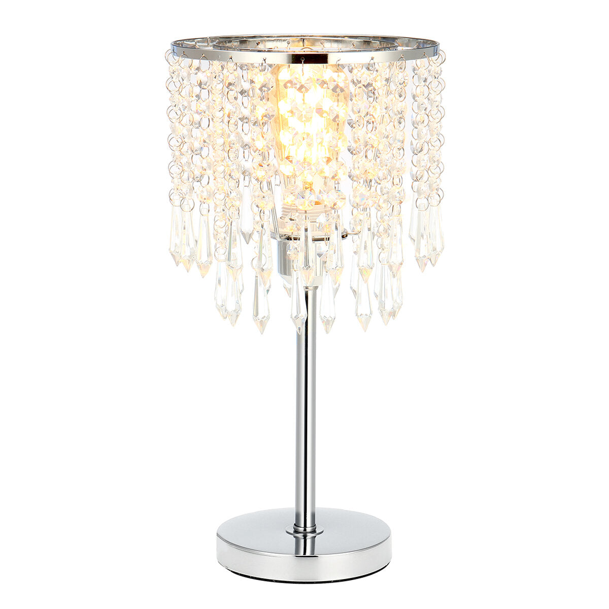 Crystal Table Pendant Lamps Bedroom Modern Wedding Decoration Dimmable Desk Lamp for Bedside Living Room Lighting