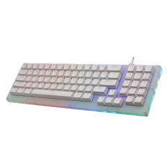 Mechanical Keyboard 77 Keys Hot Swappable Type-C Wired USB 3.1 NKRO Translucent Glass Base Gateron Switch RGB Gaming Keyboard with Numberpad