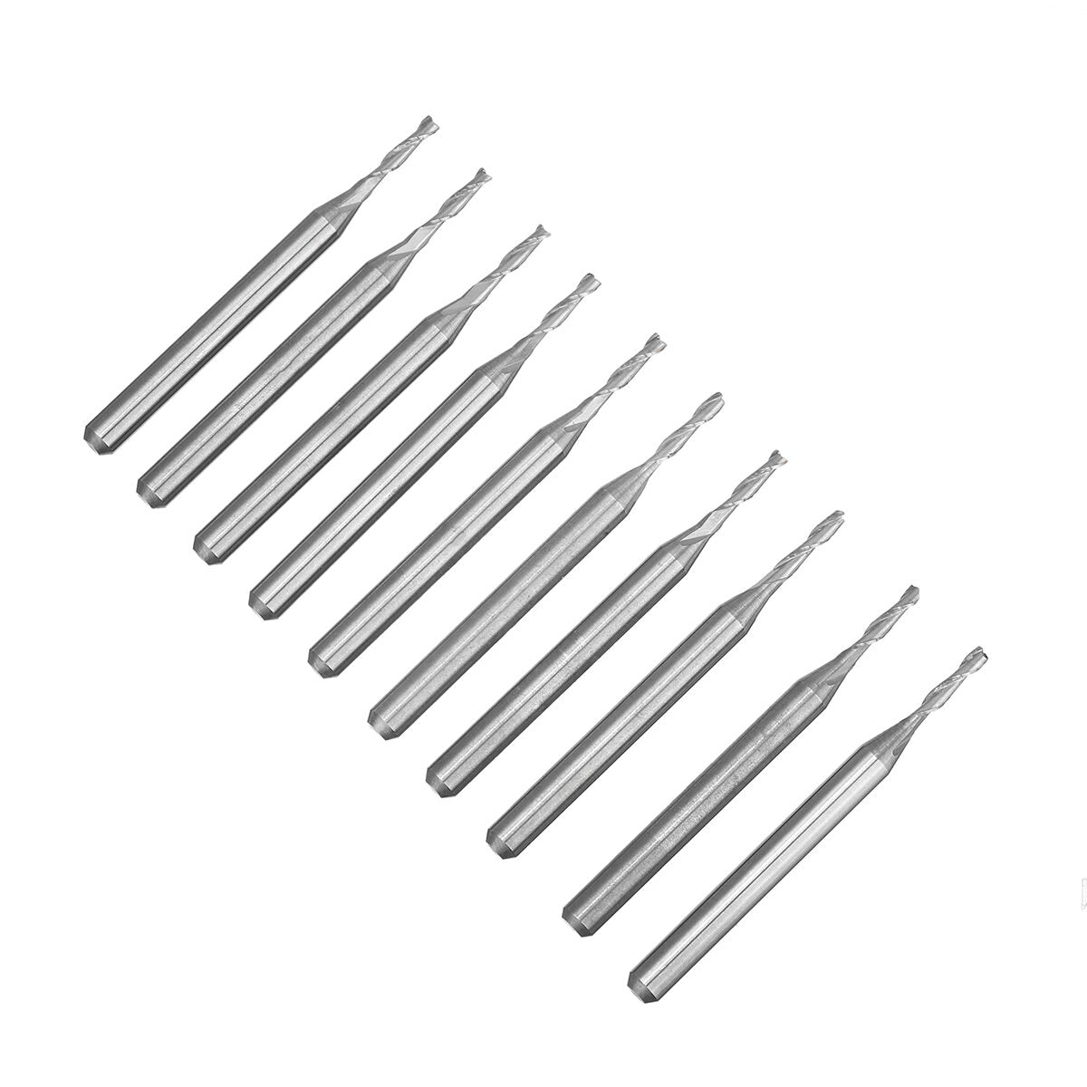 10pcs 3.175mm Shank 2 Flutes Flat End Mills Spiral CNC Router Bit Engraving Milling Cutter