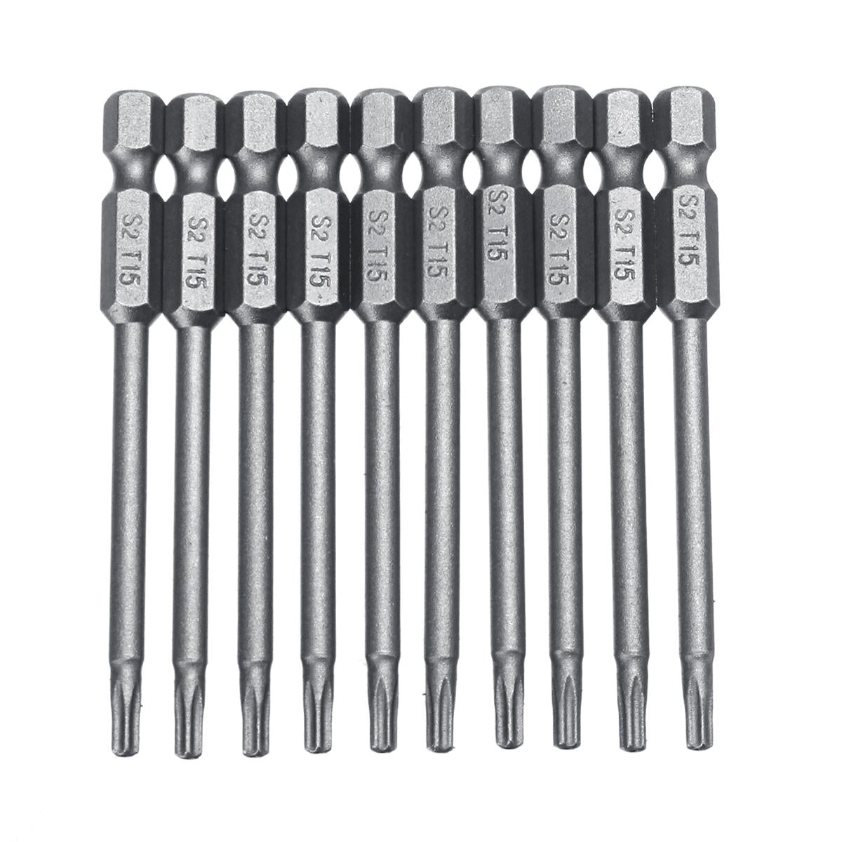 10pcs TT6-TT40 Torx Head Screwdriver Bit 75mm Hex Shank Power Drill Screwdriver Bits Set