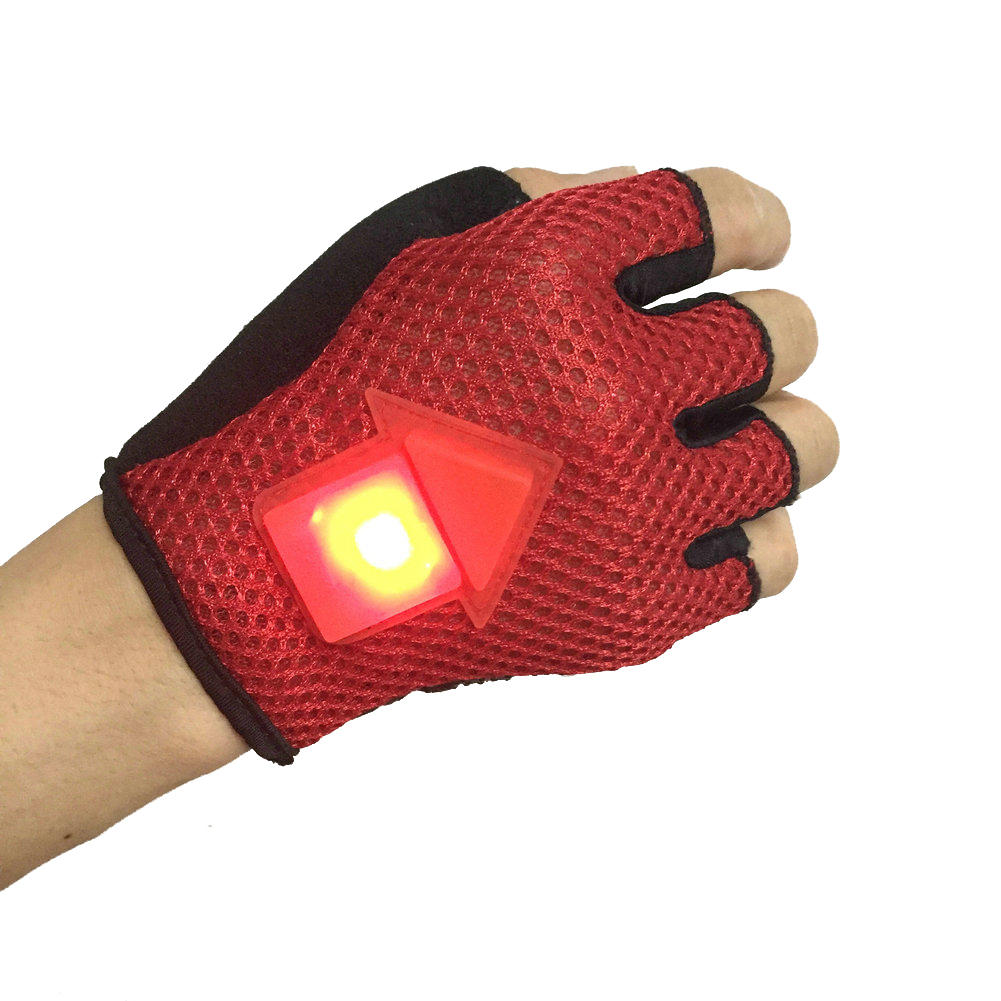 Bike Gloves Gravity Sensor Turn Signal LED Light Automatic Induction Warning