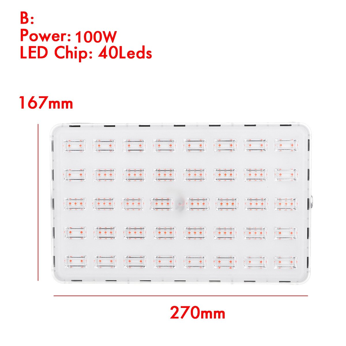 500W 100W LED Grow Light Hydroponic Full Spectrum Flower Bloom Indoor Outdoor Seeds Planting Lamp AC220V