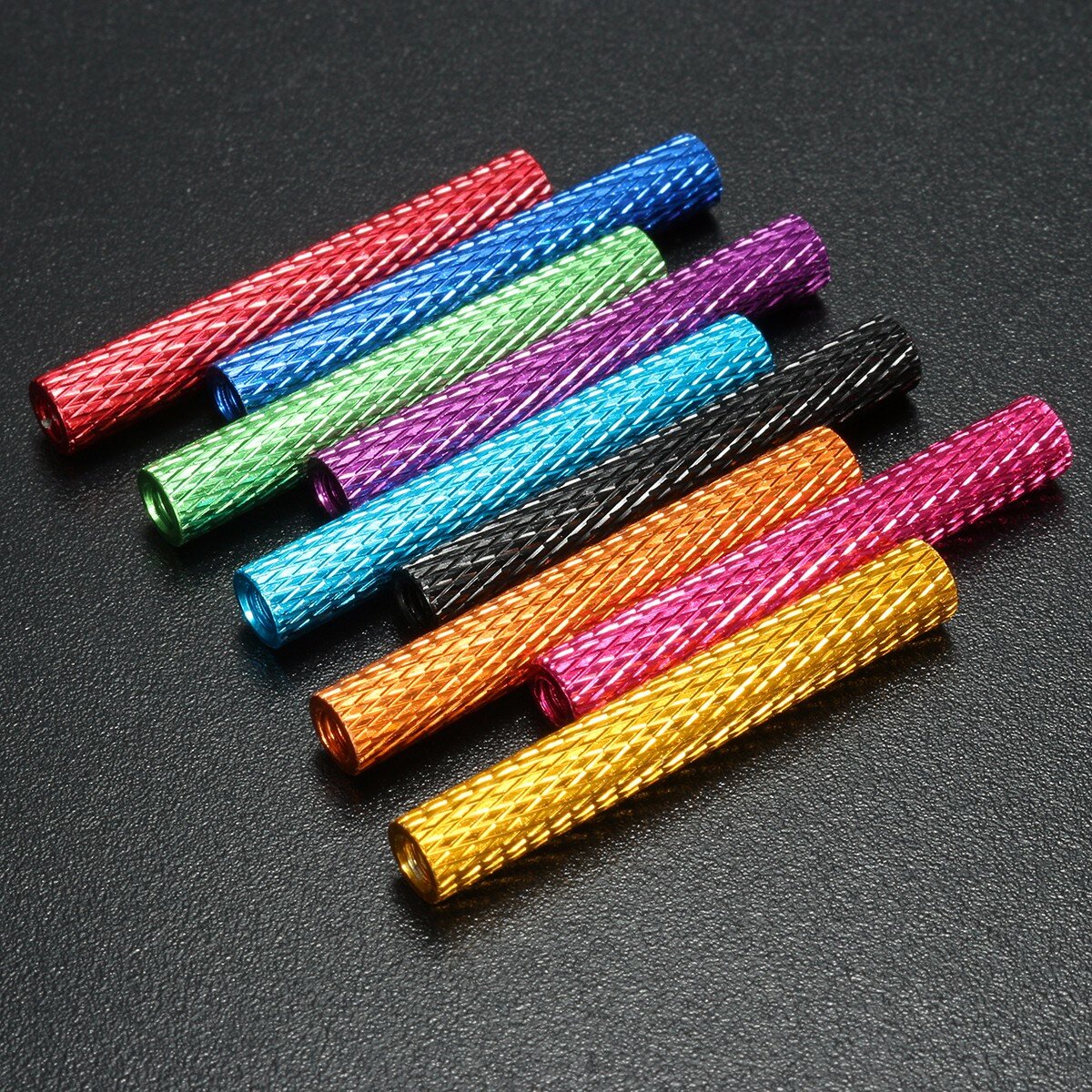 M3AS9 10Pcs M3 40mm Knurled Standoff Bolt Aluminum Alloy 6061 Anodized Spacer Multicolor