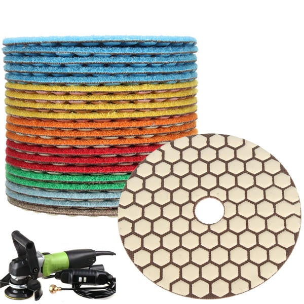 20pcs 4 Inch 50-3000 Grit Diamond Polishing Pads for Granite Stone Concrete Marble