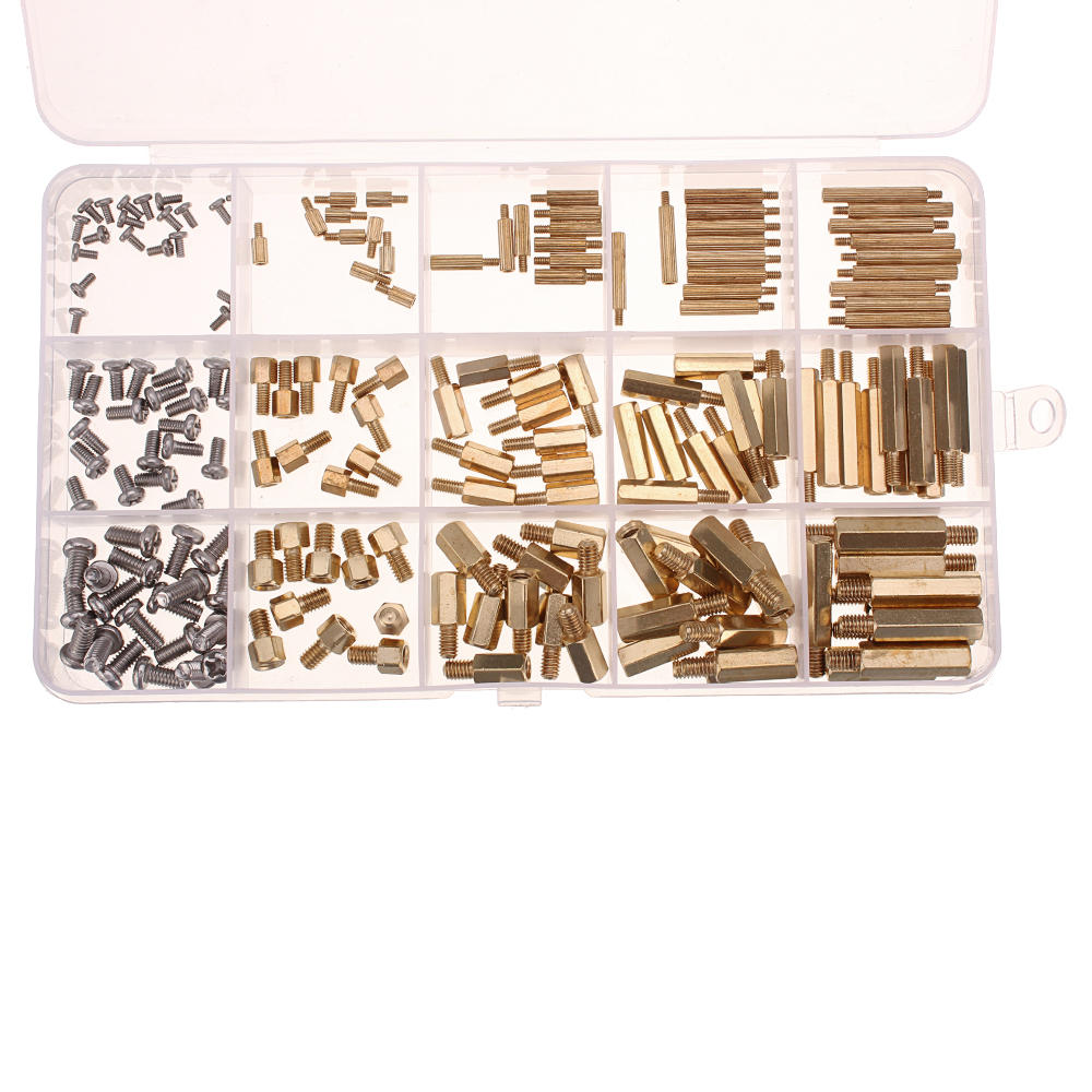 360Pcs M2/M3/M4 Male-Female Female-Female Knurled Brass Round Thread Hex Column Standoff Support Spacer Pillar for PCB Board