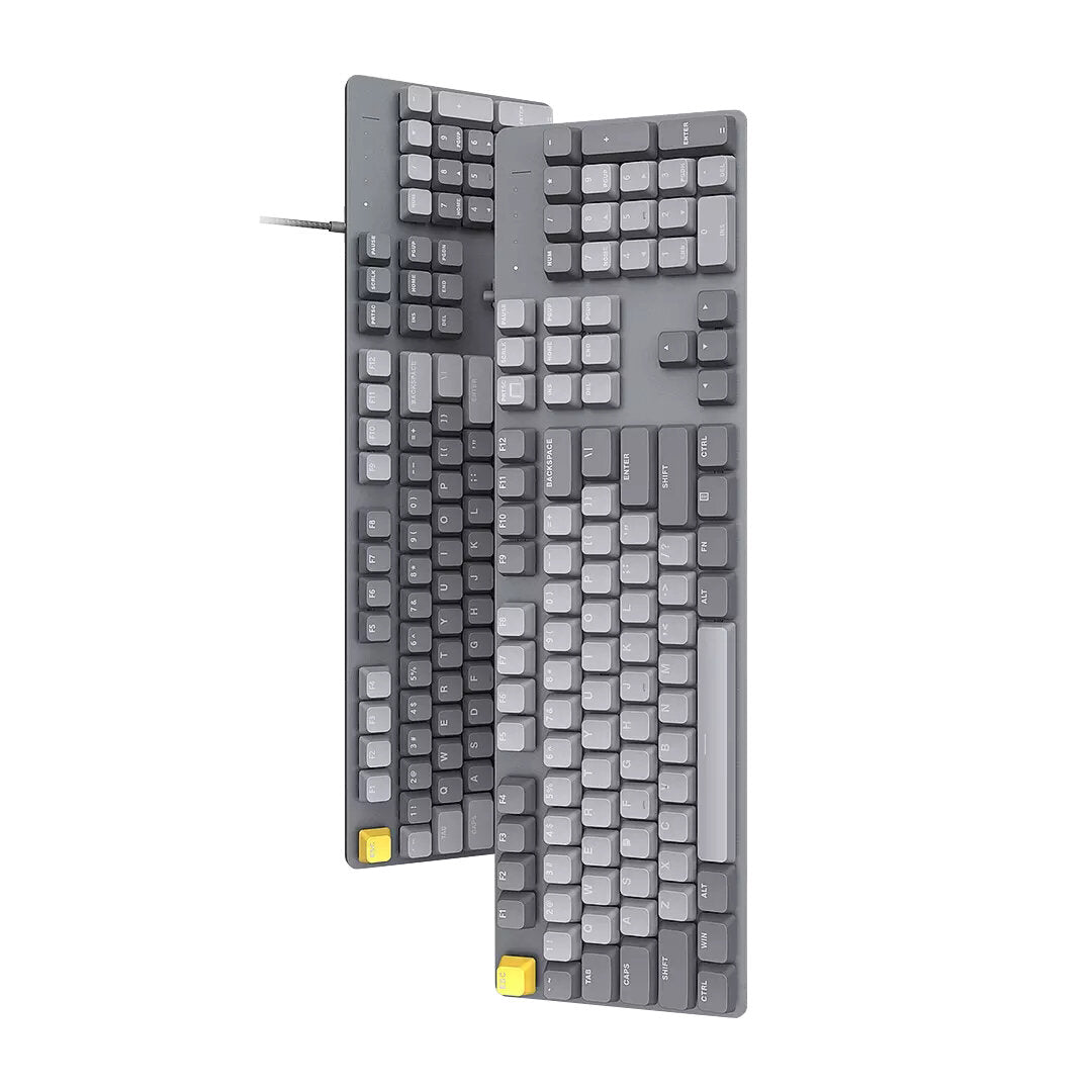 104 Keys Mechanical Keyboard USB Wired Hand Feeling System 6 Mode White Backlit Aluminum Alloy Panel Floating Keycaps Gaming Keyboard