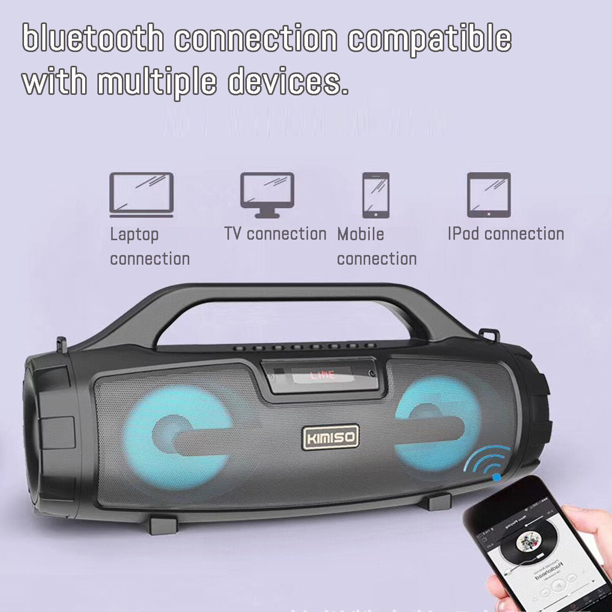 Portable Bluetooth 5.1 Speakers Wireless Stereo Bass Support USB TF Radio Outdoor Stereo HiFi