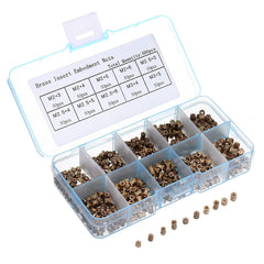 500Pcs M2/M2.5/M3 Metric Threaded Brass Knurl Round Insert Nut Assortment Set