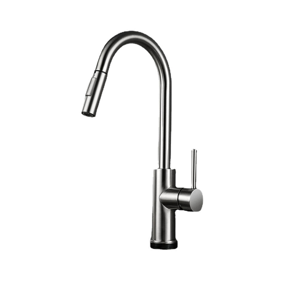 Pull Out Kitchen Faucet 304 Stainless Steel Tap Swivel 360 Degree Splash Proof Sink Hot And Cold Mixer